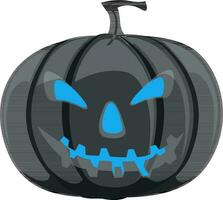 Halloween pumpkin with scary evil face. vector