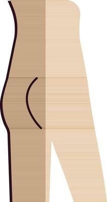 Illustration of human back icon in half shadow style.