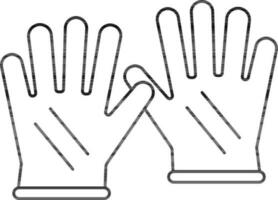 Gloves Icon In Black Line Art. vector