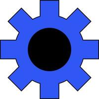 Cogwheel in black and blue color. vector