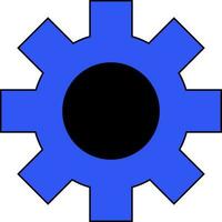 Cogwheel in black and blue color. vector