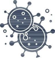 Flat Style Virus Icon in Blue and White Color. vector