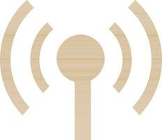 Sign or symbol of wireless fidelity in brown color. vector