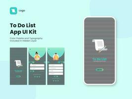 To Do List App UI Kit Including as Sign In, Sign Up for Mobile Application and Responsive Website. vector