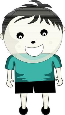 Cartoon character of cheerful boy.