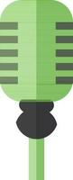 Microphone icon in green color with half shadow. vector