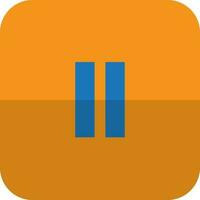 Push button icon for multimedia concept in half shadow. vector