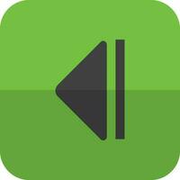 Music player button icon in green background with half shadow. vector