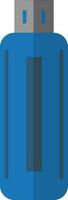 Half shadow of pin drive icon in blue color. vector