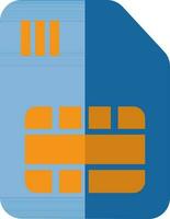 Sim card icon for multimedia concept in half shadow. vector