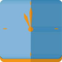 Illustration of wall watch icon in half shadow. vector