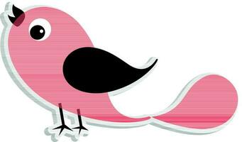 plano ilustración de pájaro en rosado y negro color. vector