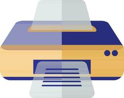 Printer machine icon in half shadow for printing page. vector