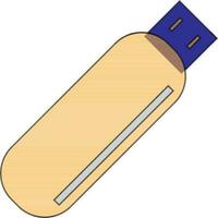 Pen drive icon in color with stroke for office cocept. vector