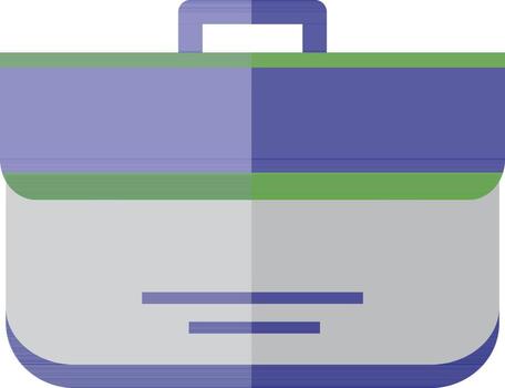 Half shadow of briefcase icon with handle in illustration. vector