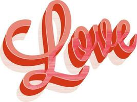 Creative 3D Text Design of Love. vector