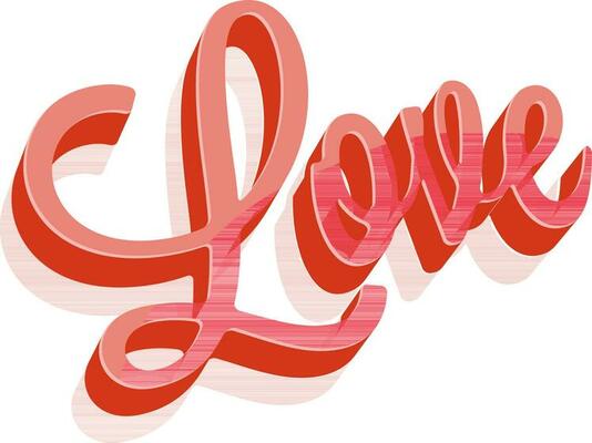 Creative 3D Text Design of Love.