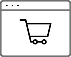 Online Shopping Website Page icon in Line art. vector