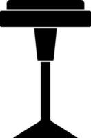 Glyph One Legged Stool Icon In Flat Style. vector