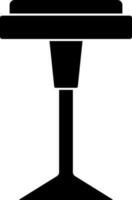 Glyph One Legged Stool Icon In Flat Style. vector