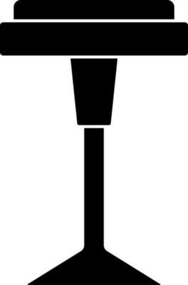 Glyph One Legged Stool Icon In Flat Style.
