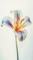 Close Up Image of Blossom Multi Color Lily Flower. Generative AI. photo