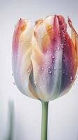 Stunning Macro Shots of Multi Natural Color Tulip Flower Branch. . photo