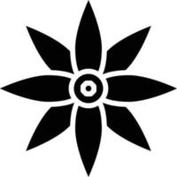 black and white Illustration of Flower Icon in Flat Style. vector