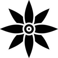 black and white Illustration of Flower Icon in Flat Style. vector