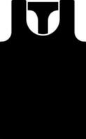 black and white Undershirt Or Tank Top Icon. vector