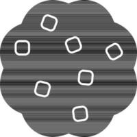 black and white Color Cookies Icon In Flat Style. vector