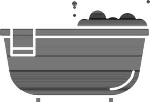 Bathtub Icon Or Symbol In black and white Color. vector