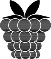 Raspberry Icon In black and white Color. vector