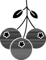 Flat Style Lingonberry Icon In black and white Color. vector