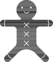 Gingerbread Icon In Black And White Color. vector