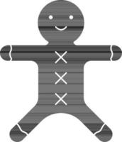 Gingerbread Icon In Black And White Color. vector