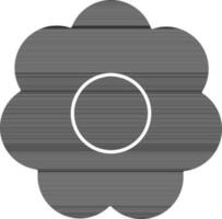 Black And White Color Cookie Icon In Flat Style. vector