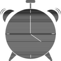 alarma reloj icono en negro y blanco color. vector