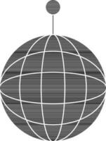 Flat Style Disco Ball Icon In black and white Color. vector