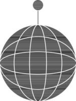 Flat Style Disco Ball Icon In black and white Color. vector