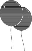 black and white Illustration Of Balloons Icon in Flat Style. vector