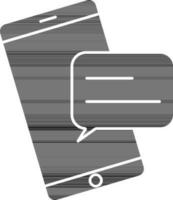 Glyph Style Message in Smartphone Icon. vector