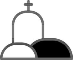 Calvary Golgotha Icon in black and white color. vector