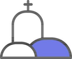 Calvary Golgotha Icon in blue and white color. vector