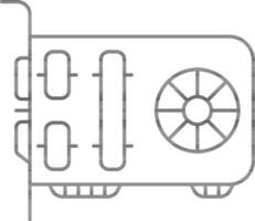 Linear Style GPU Graphics Processing Unit Icon. vector