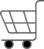 compras carro icono en negro y blanco color. vector