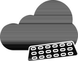 Cloud With Keyboard Icon In Glyph Style. vector