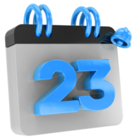 calendário 3d render png