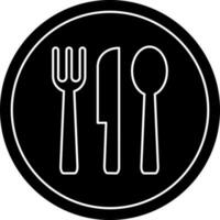 Crockery Icon In black and white Color. vector