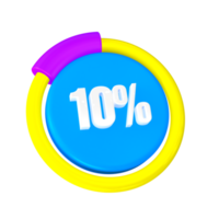 10 percentuale progresso 3d icona png